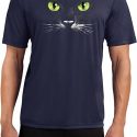 Mens Halloween Shirt Black Cat Moisture Wicking Tee T-Shirt