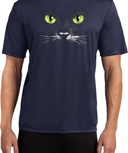 Mens Halloween Shirt Black Cat Moisture Wicking Tee T-Shirt