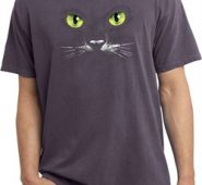Mens Halloween Shirt Black Cat Pigment Dyed Tee T-Shirt