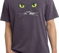 Mens Halloween Shirt Black Cat Pigment Dyed Tee T-Shirt