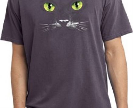 Mens Halloween Shirt Black Cat Pigment Dyed Tee T-Shirt