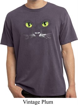 Mens Halloween Shirt Black Cat Pigment Dyed Tee T-Shirt