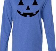 Mens Halloween Shirt Black Jack O Lantern Lightweight Hoodie Tee