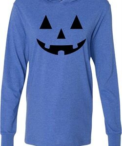 Mens Halloween Shirt Black Jack O Lantern Lightweight Hoodie Tee