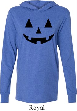 Mens Halloween Shirt Black Jack O Lantern Lightweight Hoodie Tee