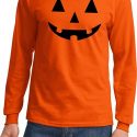 Mens Halloween Shirt Black Jack O Lantern Long Sleeve Tee T-Shirt