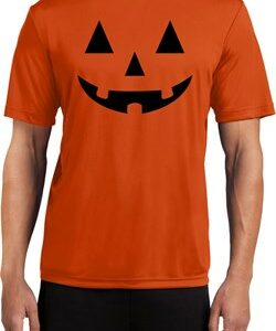 Mens Halloween Shirt Black Jack O Lantern Moisture Wicking Tee T-Shirt