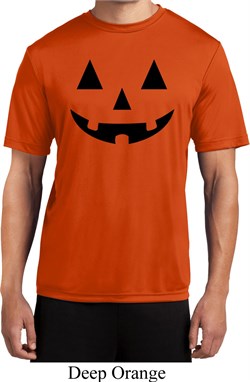 Mens Halloween Shirt Black Jack O Lantern Moisture Wicking Tee T-Shirt