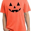 Mens Halloween Shirt Black Jack O Lantern Pigment Dyed Tee T-Shirt