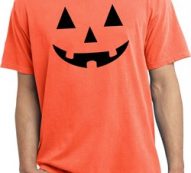 Mens Halloween Shirt Black Jack O Lantern Pigment Dyed Tee T-Shirt