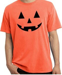 Mens Halloween Shirt Black Jack O Lantern Pigment Dyed Tee T-Shirt