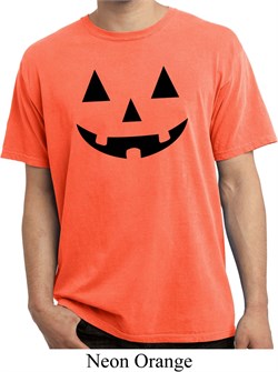 Mens Halloween Shirt Black Jack O Lantern Pigment Dyed Tee T-Shirt