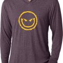 Mens Halloween Shirt Evil Smiley Face Lightweight Hoodie Tee T-Shirt