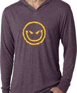 Mens Halloween Shirt Evil Smiley Face Lightweight Hoodie Tee T-Shirt