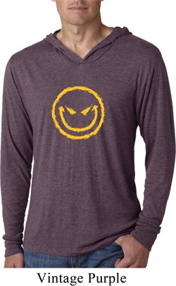 Mens Halloween Shirt Evil Smiley Face Lightweight Hoodie Tee T-Shirt