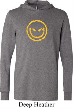 Mens Halloween Shirt Evil Smiley Face Lightweight Hoodie Tee