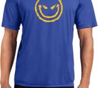 Mens Halloween Shirt Evil Smiley Face Moisture Wicking Tee T-Shirt