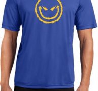 Mens Halloween Shirt Evil Smiley Face Moisture Wicking Tee T-Shirt