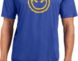 Mens Halloween Shirt Evil Smiley Face Moisture Wicking Tee T-Shirt