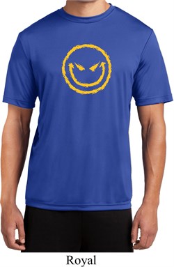 Mens Halloween Shirt Evil Smiley Face Moisture Wicking Tee T-Shirt