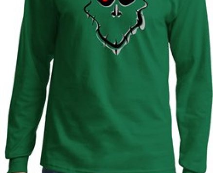 Mens Halloween Shirt Ghost Face Long Sleeve Tee T-Shirt
