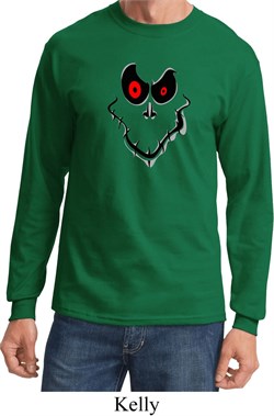 Mens Halloween Shirt Ghost Face Long Sleeve Tee T-Shirt