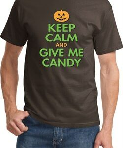 Mens Halloween Shirt Keep Calm and Give Me Candy Tee T-Shirt