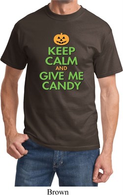 Mens Halloween Shirt Keep Calm and Give Me Candy Tee T-Shirt