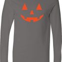 Mens Halloween Shirt Orange Jack O Lantern Lightweight Hoodie Tee