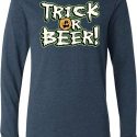 Mens Halloween Shirt Trick Or Beer Lightweight Hoodie Tee