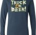 Mens Halloween Shirt Trick Or Beer Lightweight Hoodie Tee