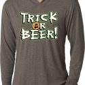 Mens Halloween Shirt Trick Or Beer Lightweight Hoodie Tee T-Shirt