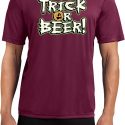 Mens Halloween Shirt Trick Or Beer Moisture Wicking Tee T-Shirt