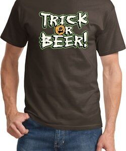 Mens Halloween Shirt Trick Or Beer Tee T-Shirt