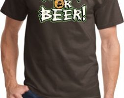 Mens Halloween Shirt Trick Or Beer Tee T-Shirt