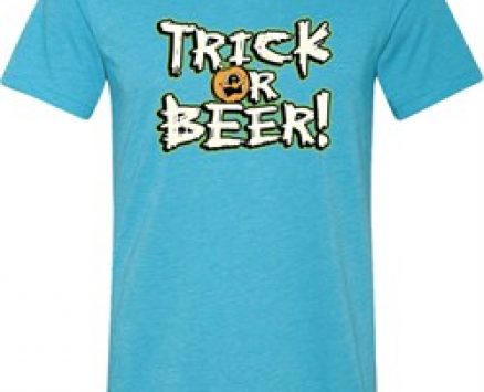 Mens Halloween Shirt Trick Or Beer Tri Blend V-neck Tee T-Shirt