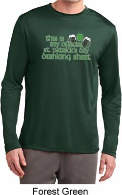 Mens Irish Shirt Official Drinking Shirt Dry Wicking Long Sleeve Tee