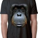 Mens Orangutan Shirt Big Orangutan Face Burnout T-Shirt