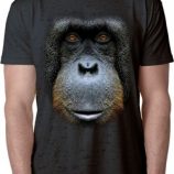 Mens Orangutan Shirt Big Orangutan Face Burnout T-Shirt