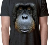 Mens Orangutan Shirt Big Orangutan Face Burnout T-Shirt