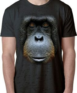 Mens Orangutan Shirt Big Orangutan Face Burnout T-Shirt