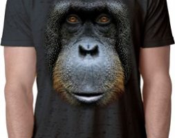 Mens Orangutan Shirt Big Orangutan Face Burnout T-Shirt