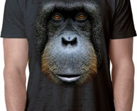Mens Orangutan Shirt Big Orangutan Face Burnout T-Shirt
