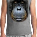 Mens Orangutan Shirt Big Orangutan Face Muscle Tee T-Shirt