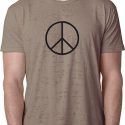 Mens Peace Shirt Basic Peace Black Burnout Tee T-Shirt