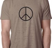 Mens Peace Shirt Basic Peace Black Burnout Tee T-Shirt