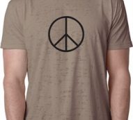 Mens Peace Shirt Basic Peace Black Burnout Tee T-Shirt