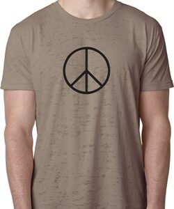 Mens Peace Shirt Basic Peace Black Burnout Tee T-Shirt