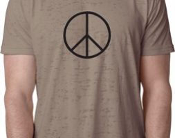 Mens Peace Shirt Basic Peace Black Burnout Tee T-Shirt