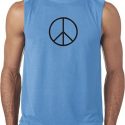 Mens Peace Shirt Basic Peace Black Sleeveless Tee T-Shirt